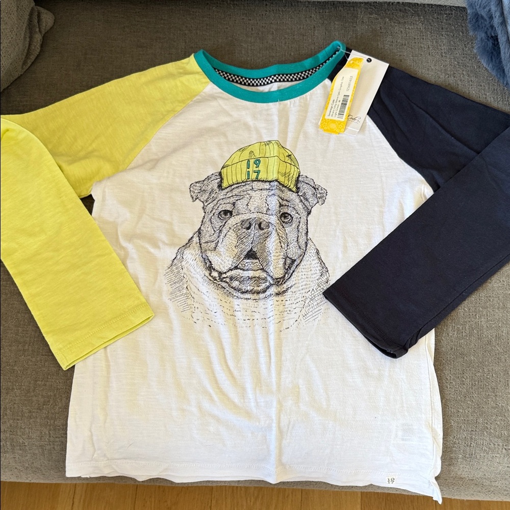 Sovereign Code Bulldog Graphic Long Sleeve Tee - Yellow, White, and Black